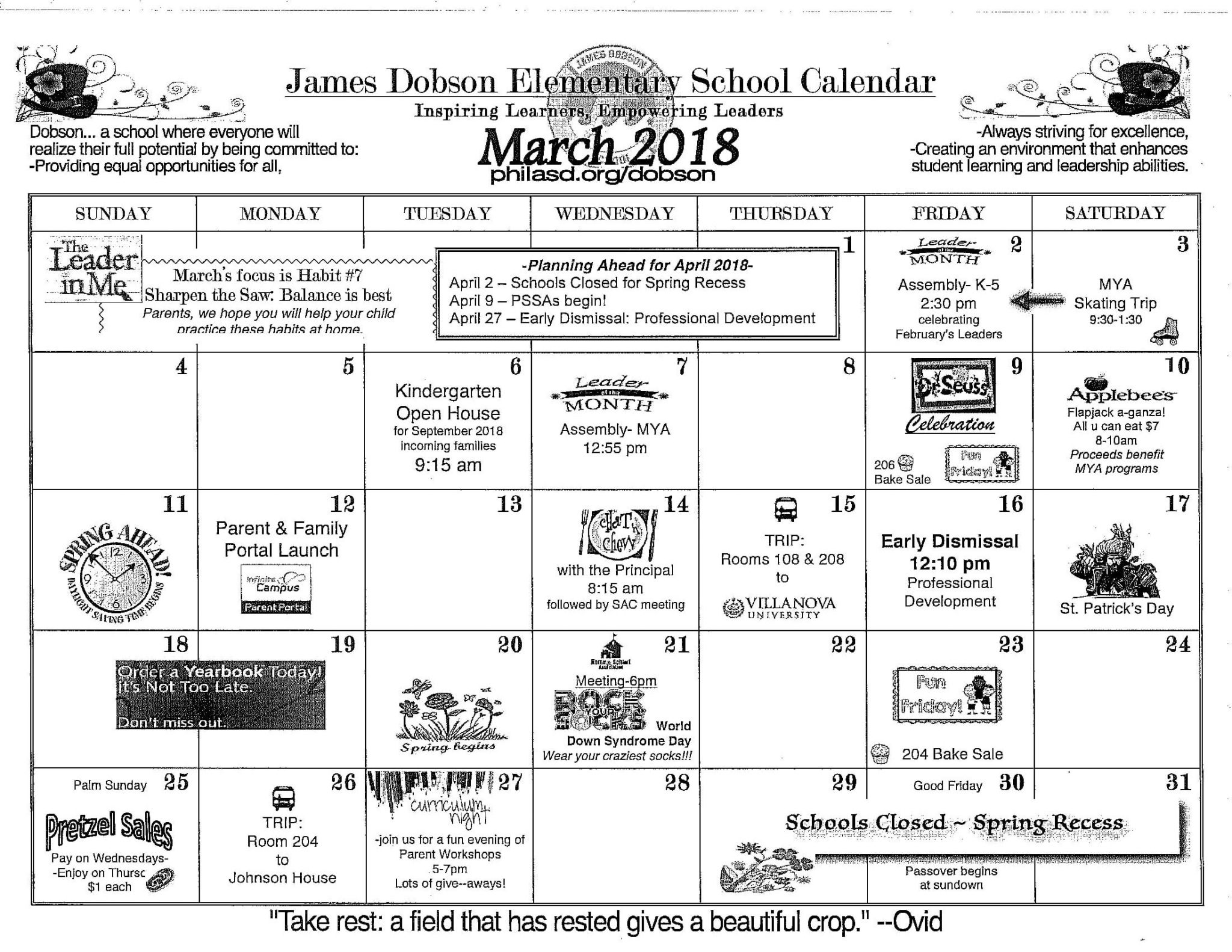 March Calendar