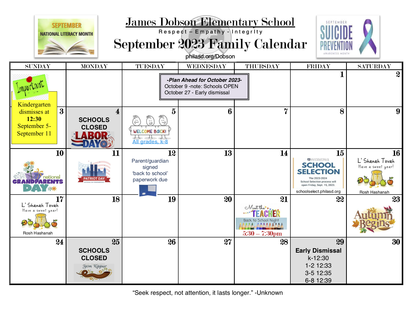 Dobson Family Calendars James Dobson School